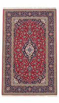 Tapis ancien Kashan fond rouge fait main – Iran, 3 × 2 m
