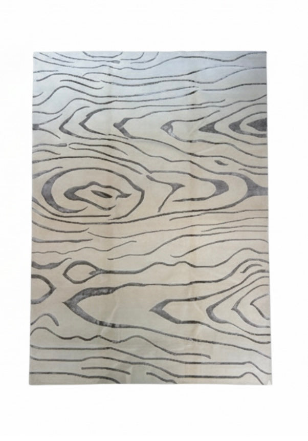 Tapis écume blanc argent fait main – Himalaya Collection, Népal 3,07 × 2,56 m