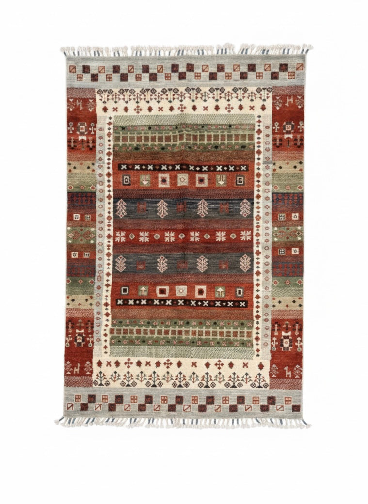 Tapis Khorjin afghan fait main en laine – 1,53 × 0,98 m